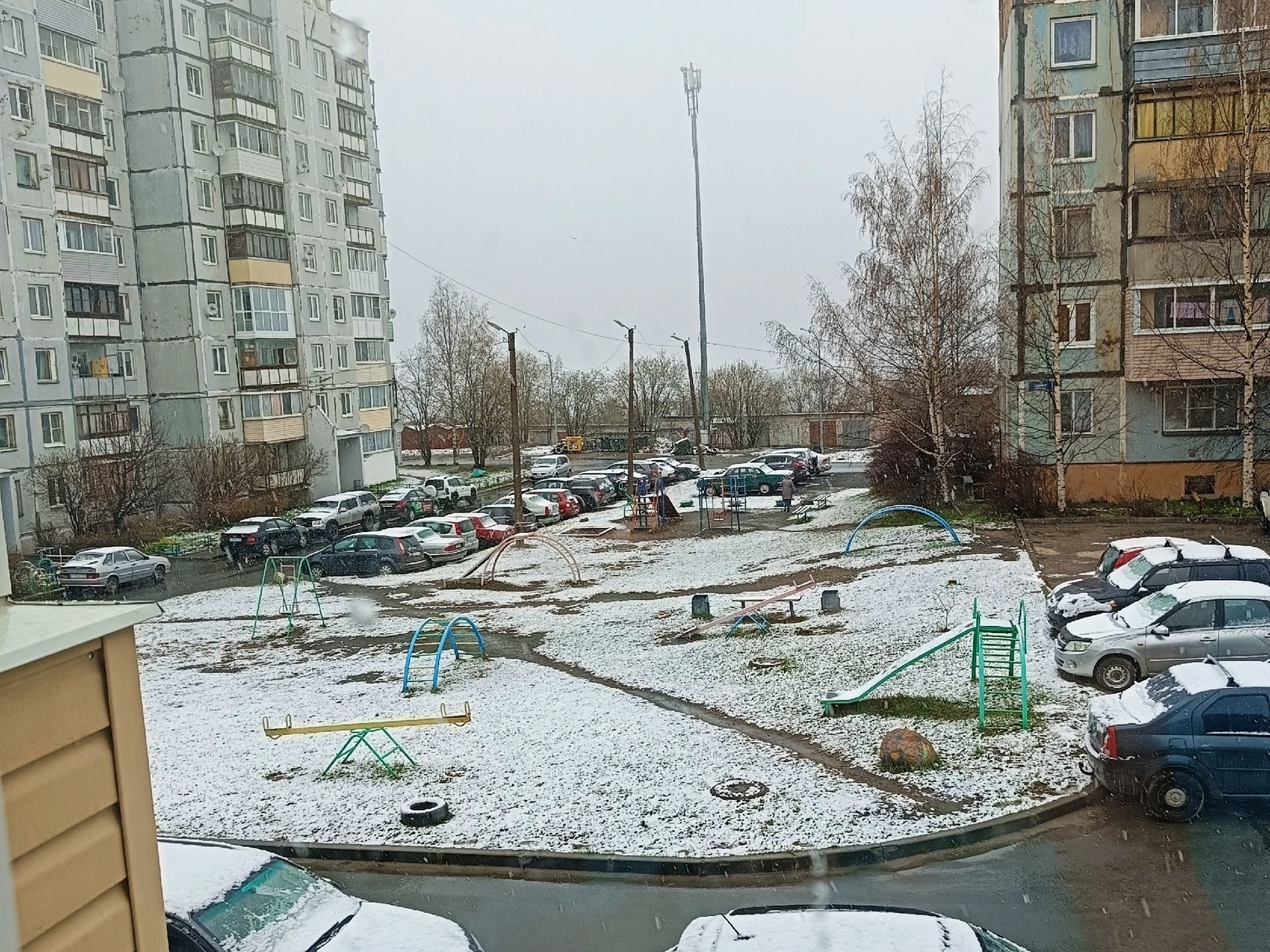 Снег снова накрывает Карелию. Май. Снегопад