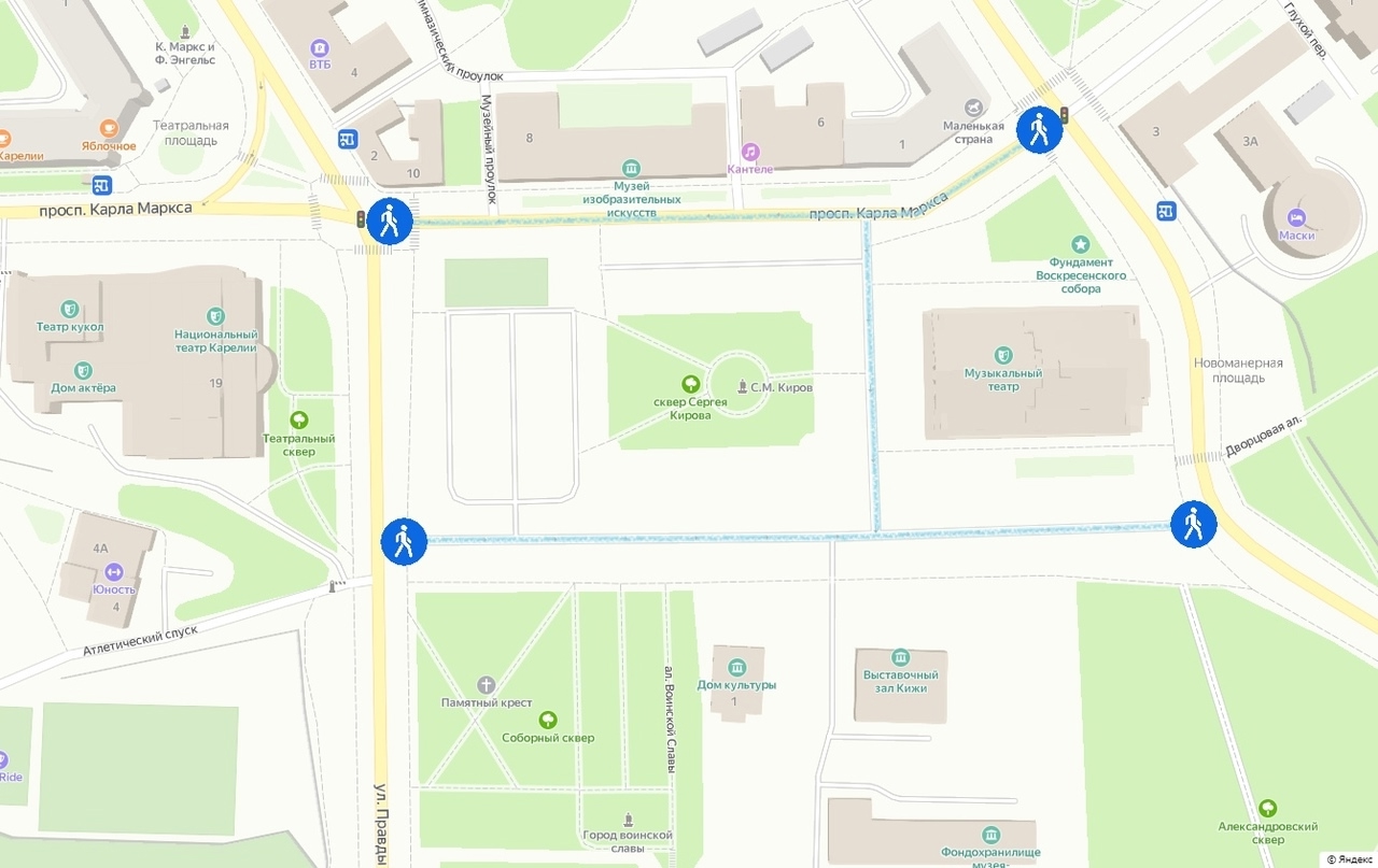 Площадь Кирова в Петрозаводске перекроют из-за Дня народного единства