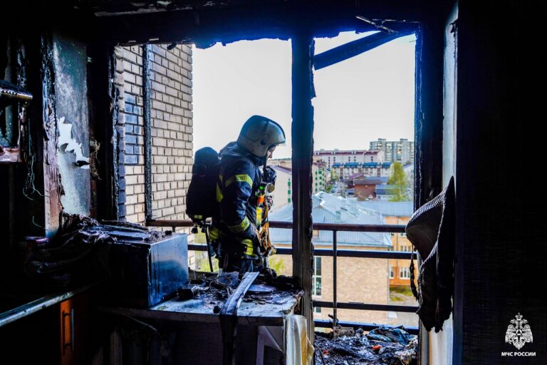 Спасатели опубликовали фото со вчерашнего пожара в Петрозаводске