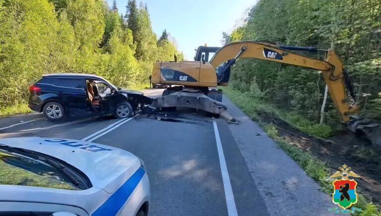 Женщина погибла в аварии с экскаватором в Карелии