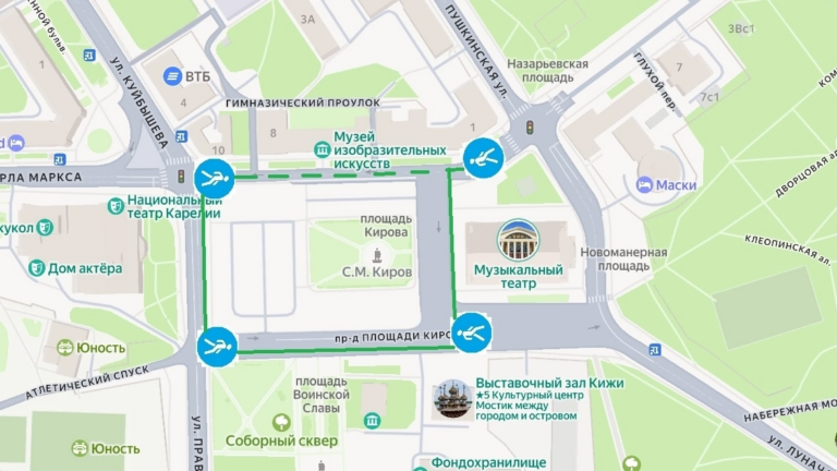 Сегодня площадь Кирова в Петрозаводске станет пешеходной