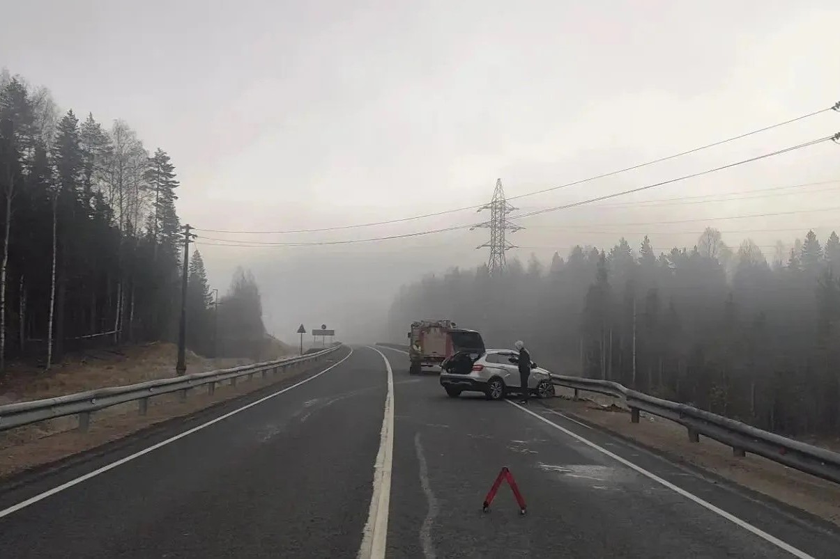 Во время тумана водитель врезался в ограждение на юге Карелии
